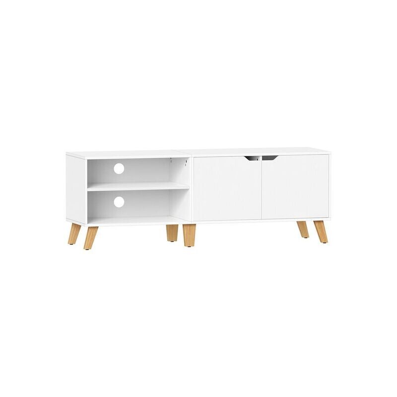 TV-Schrank, Lowboard mit 2 Türen 40 x 140 x 50 cm weiss