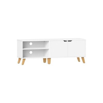 TV-Schrank, Lowboard mit 2 Türen 40 x 140 x 50 cm weiss