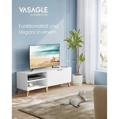 TV-Schrank, Lowboard mit 2 Türen 40 x 140 x 50 cm weiss