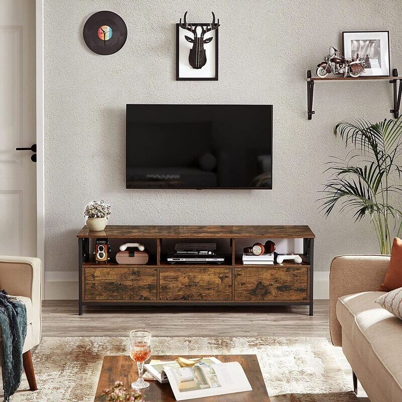 Industriestil TV-Schrank, Lowboard mit 3 Schubladen
