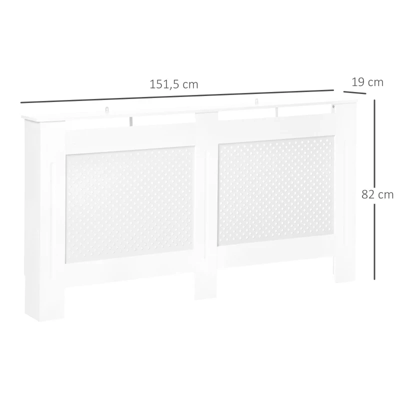 Heizkörperabdeckung | MDF | 152 x 82 x 19 cm | Weiss