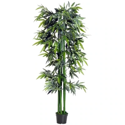 Kunstpflanze Künslicher Bambus Künstliche Pflanze 20 cm x 20 cm x 180 cm, Grün + Schwarz