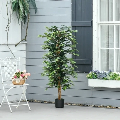 künstliche Pflanze 150 cm künstlicher Ficus-baum Kunstpflanze Zimmerpflanze Büropflanze