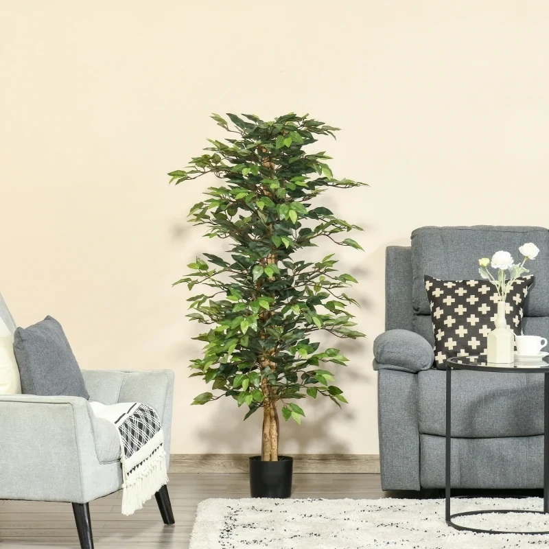 künstliche Pflanze 150 cm künstlicher Ficus-baum Kunstpflanze Zimmerpflanze Büropflanze