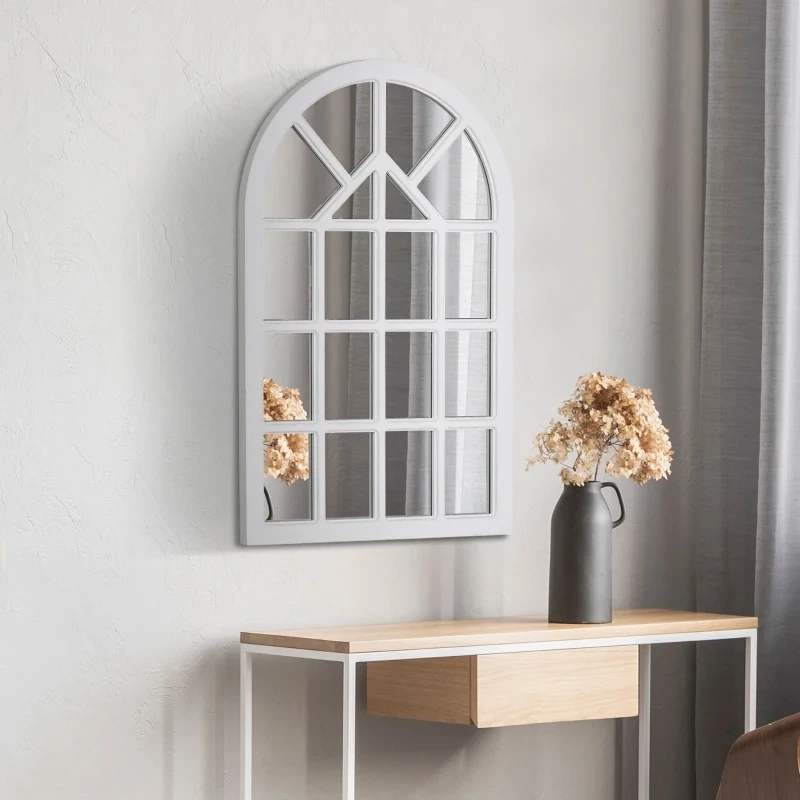 Wandspiegel 110 cm x 70 cm x 3,3 cm Spiegel MDF Weiss