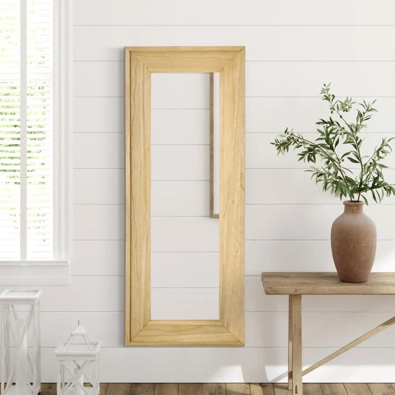 Wandspiegel 150 cm x 60 cm x 4,5 cm Tannenholz Natur