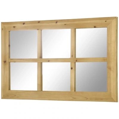 Spiegel in Fensteroptik 101,6 cm x 60,9 cm x 2 cm MDF-Holz Tannenholz