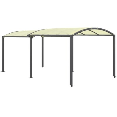 Carport, ausziehbar, wetterbeständig, ausziehbare Räder, 563 L x 303 B x 239 H cm, Beige