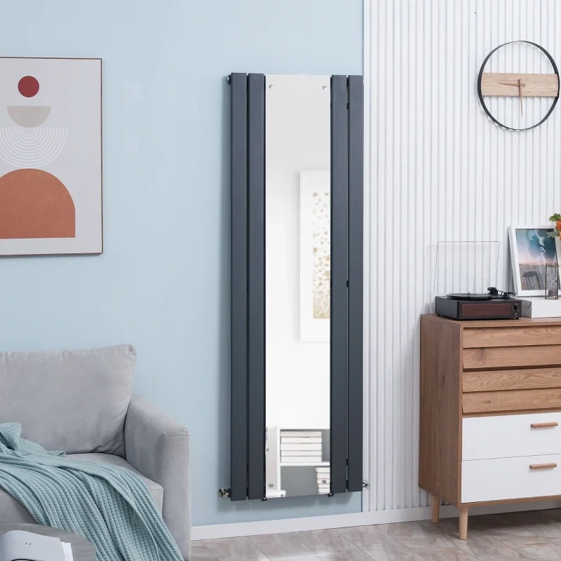 Wandheizung, schnelle Aufwärmung, modernes Design, mit Spiegel, Karbonstahl, 180 x 60cm