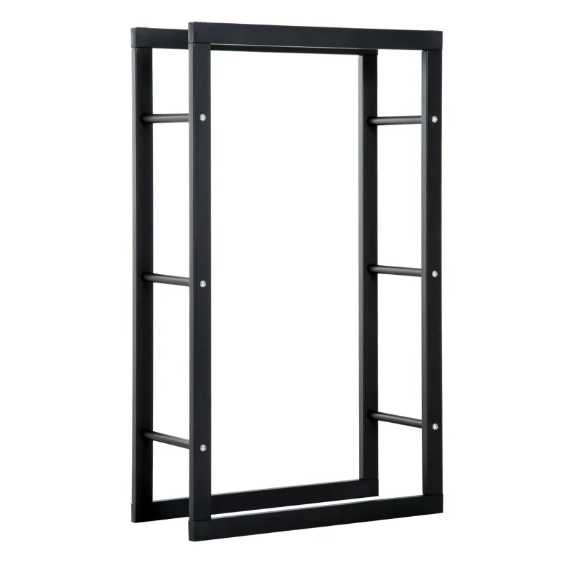 Kaminholzregal Kaminholzständer bis 100kg Stahl Schwarz