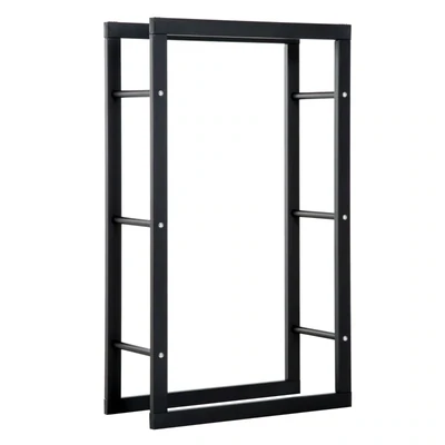 Kaminholzregal Kaminholzständer bis 100kg Stahl Schwarz