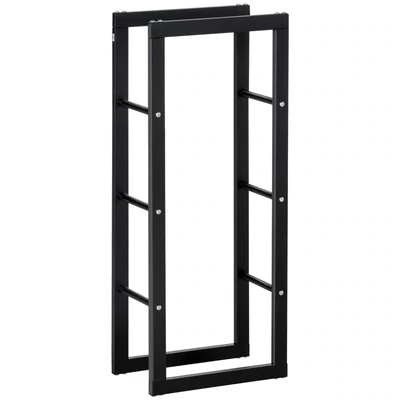 Kaminholzständer Kaminholzregal bis 100kg, Stahl Schwarz