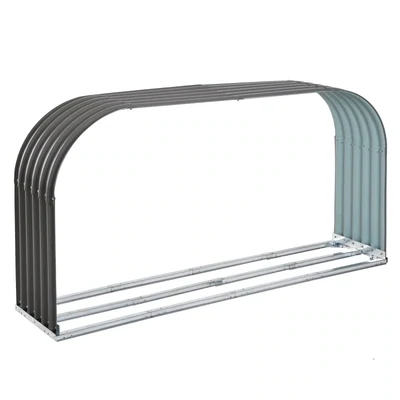 Kaminholzunterstand Brennholzregal 0,85 m³ Stahl Grau
