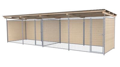 SAUERLAND Hundezwinger 2 x 6 m Doppelzwinger | 3-seitig geschlossen | naturbelassen | Gitter 5x5 cm