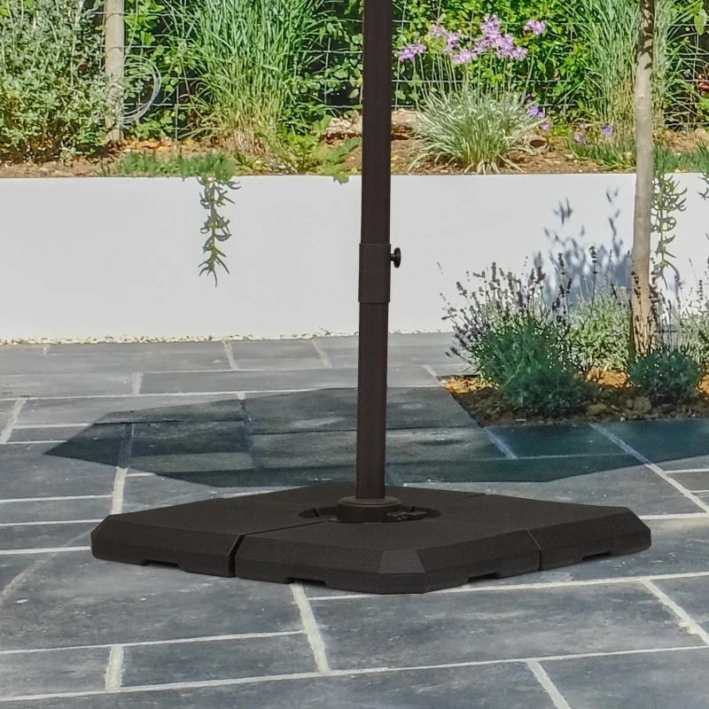 Schirmgewicht 4-tlg. Sonnenschirmständer 80 kg Wasser oder 120 kg Sand HDPE Schwarz
