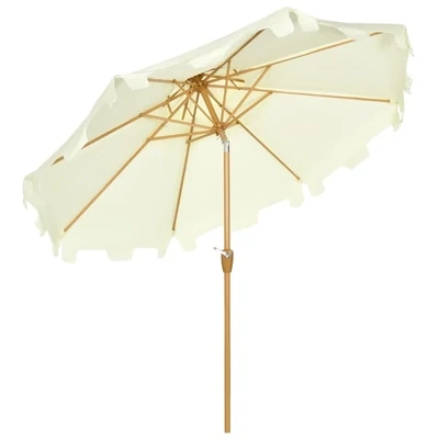 Sonnenschirm, mit breitem Rand, neigbar, creme