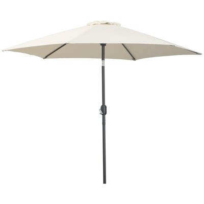 Sonnenschirm Gartenschirm mit Handkurbel Alu Cremeweiss Ø2,7 x 2,35 m