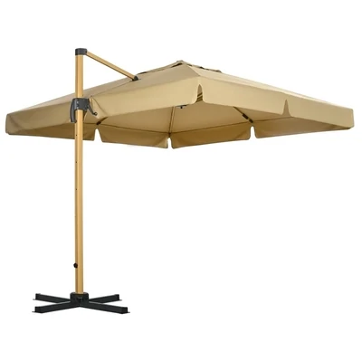 Sonnenschirm, Ampelschirm, neigbar, höhenverstellbar, mit Schutzhülle, khaki