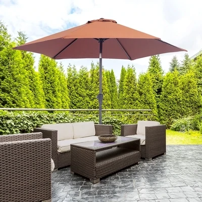 Sonnenschirm Knickschirm Gartenschirm Marktschirm Handkurbel Kaffee