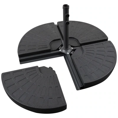 Schirmgewicht 4-tlg. Schirmständer befüllbar HDPE Kaffee 100 x 100 x 10,5 cm