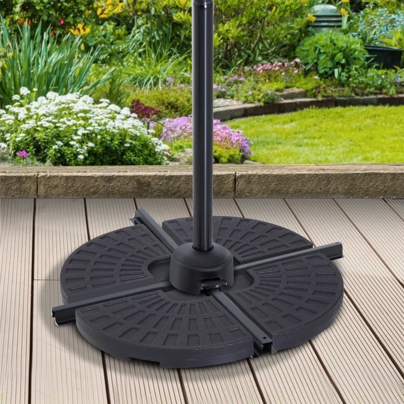 Schirmgewicht 4-tlg. Schirmständer befüllbar HDPE Kaffee 100 x 100 x 10,5 cm