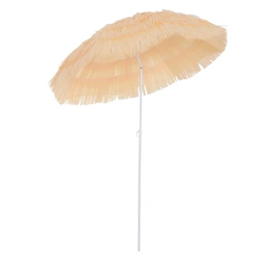 Sonnenschirm | Hawaiischirm / Strand Bastschirm | Beige | Ø 160 cm