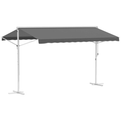 Sonnenstore Standmarkise Gartenmarkise Grau 3,95x2,95m
