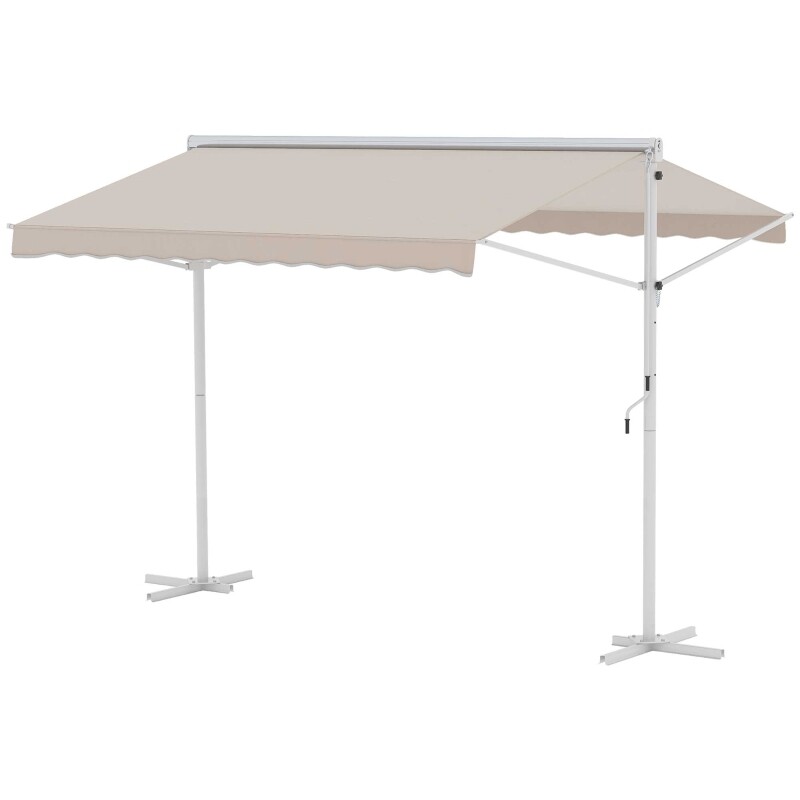Sonnenstore Standmarkise Gartenmarkise mit Faltarm Creme 2,95x2,94m