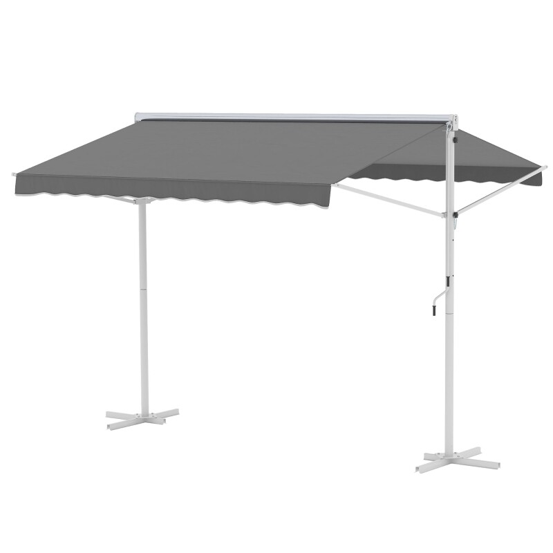 Standmarkise Sonnenstore mit Faltarm Grau 2,95 x 2,94m