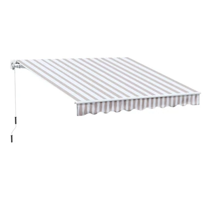 Sonnenstore Markise Handkurbel Gelenkarmmarkise Sonnenschutz Balkon Alu Beige 3 × 2,5 m