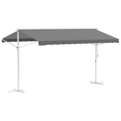 Sonnenstore Standmarkise Gartenmarkise mit Faltarm Grau 4,5 x 3,4m