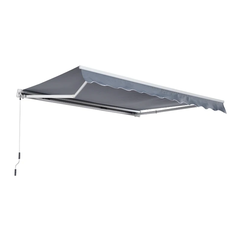 Sonnenstore Alu Gelenkarm Markise 4m x 3m Sonnenschutz grau