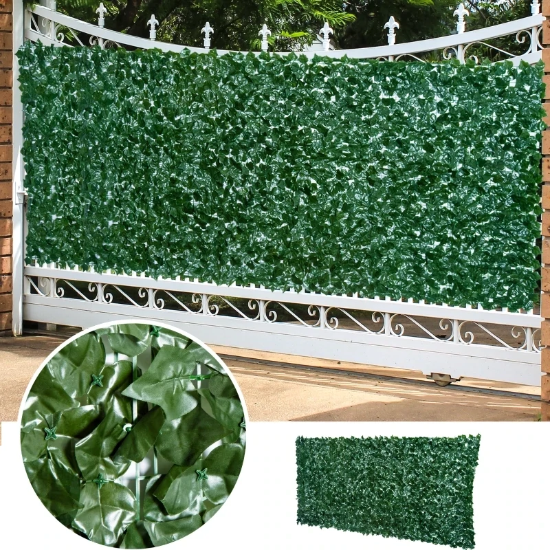 Künstliche Hecke Sichtschutzhecke Pflanzen Hecke Wanddekoration Dunkelgrün 300 x 150 cm