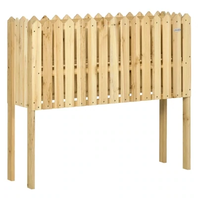 2-in-1 Gartenzaun und Pflanzenständer, wetterfester Anstrich, Massivholz, 100 x 30 x 90 cm