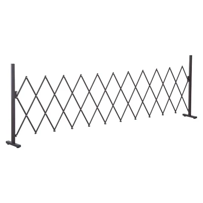 Scherengitter Absperrgitter Scherensperre ausziehbar 35-300cm Garten Alu Braun H103,5cm