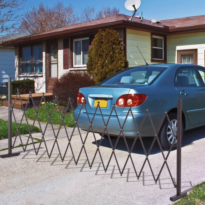Scherengitter Absperrgitter Scherensperre ausziehbar 35-300cm Garten Alu Braun H103,5cm