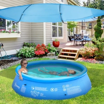 Sonnenschutz für Pools, UV-Schutz, blau, 3,6 x 1,75 x 1,2 m