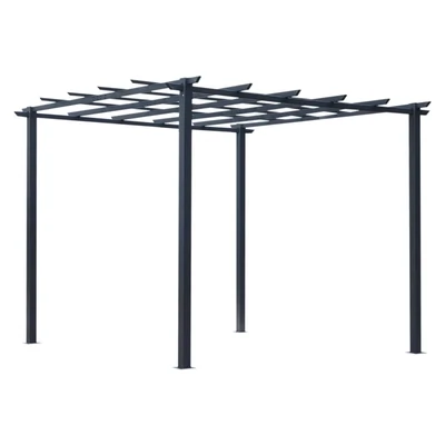 Pergola Rosenpavillon 3 x 3 x 2,3 m Pflanzbogen Rosenbogen Rankhilfe Schwarz