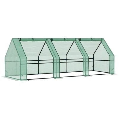 Gewächshaus Treibhaus Tomatenhaus Frühbeet 270x90x90 cm Grün