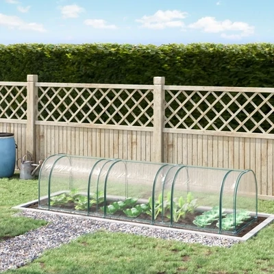 Foliengewächshaus Tomatengewächshaus Treibhaus 3 Türen PVC + Stahl Klar Transparent 350 x 100 x 80 cm