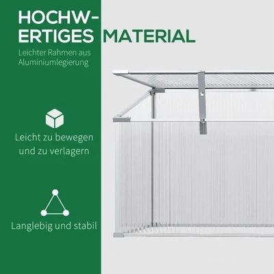 Gewächshaus, Dachfenster, transparentes Gehäuse, Aluminiumrahmen, 180x51x51cm