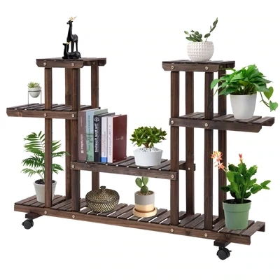 Pflanzenregal Pflanzenstand vierstufig Blumentreppe Massivholz