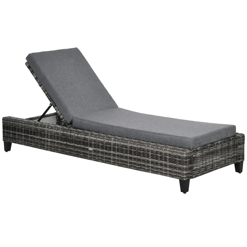 Gartenliege Sonnenliege Polyrattan grau