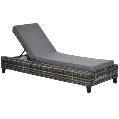 Gartenliege Sonnenliege Polyrattan grau