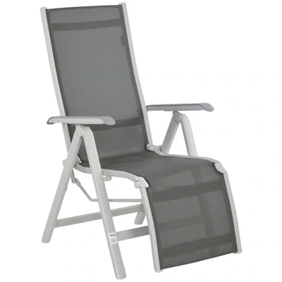 Gartensessel Outdoor-Loungesessel Gartenliege, wetterbeständig, 62cm x 96cm x 108cm, Dunkelgrau