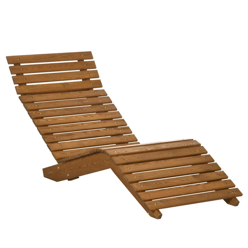Gartenliege, Sonnenliege, Massivholz, Braun, 66 x 170 x 77 cm