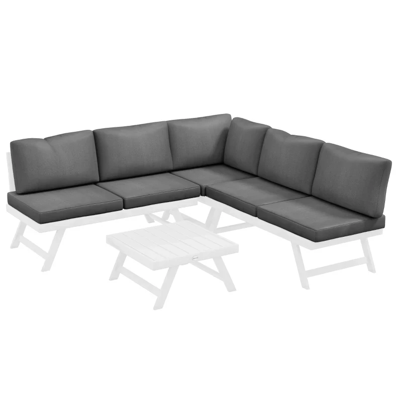 4-teilige Gartensitzgruppe Loungemöbel-Set 4-teilig, 115 cm x 61 cm x 65 cm, Grau + Weiss