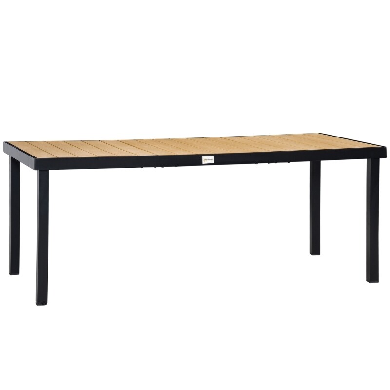 Gartentisch für 8 Personen, 190L x 90B x 74H cm Aluminium