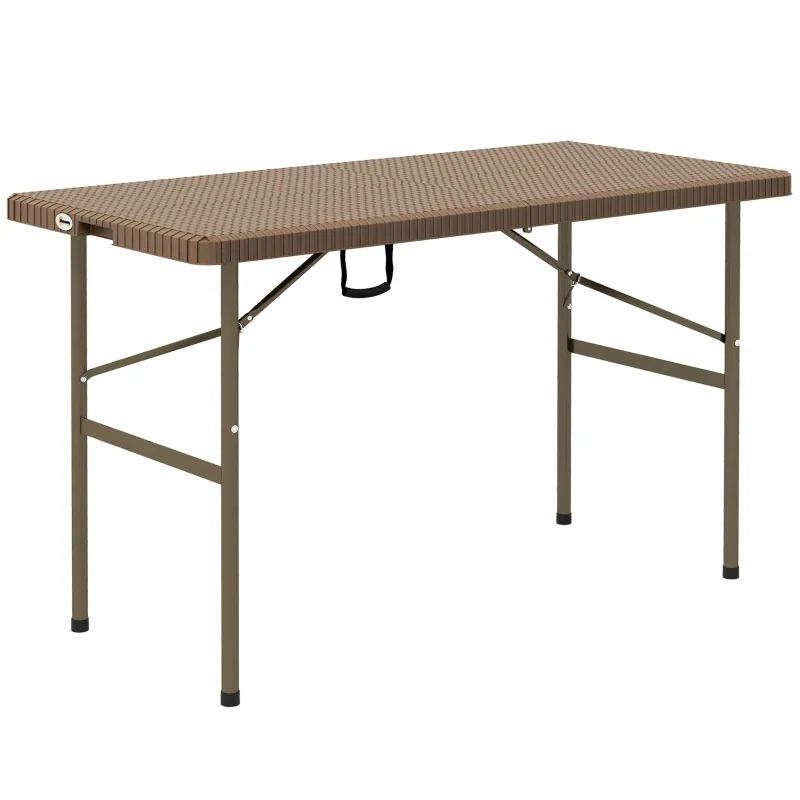 Gartentisch Campingtisch-Klapptisch, PE-Rattan, 122 x 60 x 73 cm, Braun + Schwarz
