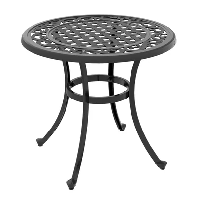 Gartentisch Loungetisch Balkontisch, Vintage-Design, 60 x 60 x 53 cm, Schwarz